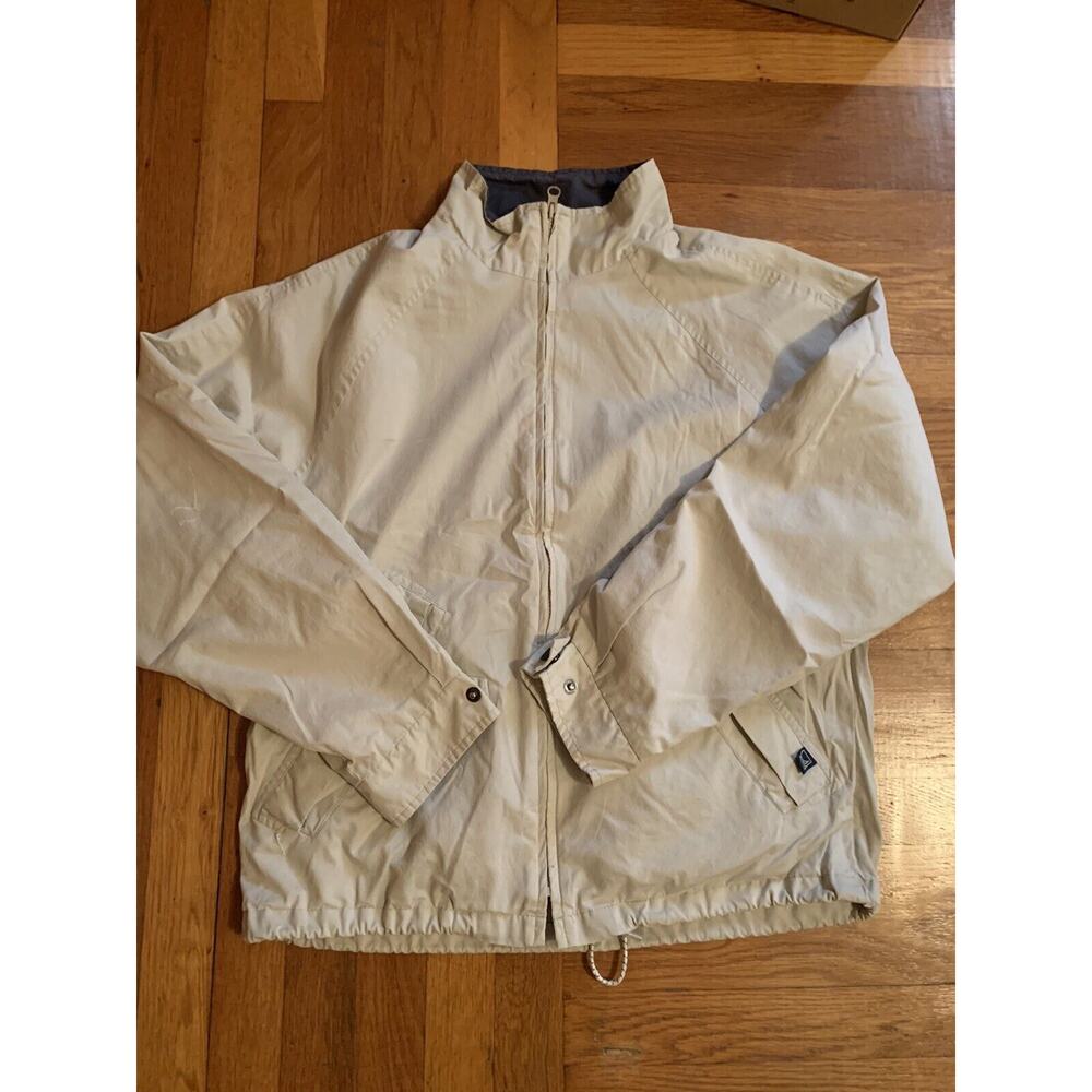 Mens Sperry Topsiders Windbreaker Coat Pullover Jacket Coat Medium Tan/Beige